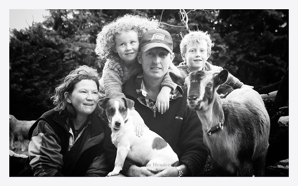 Family and goat